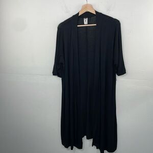 Maternity Black Long Open Front Cardigan 1/2 sleeves lightweight Large